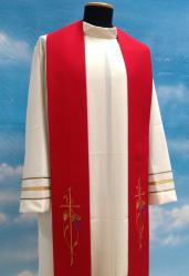  Cross & Wheat Overlay/Deacon Stole in Primavera Fabric 